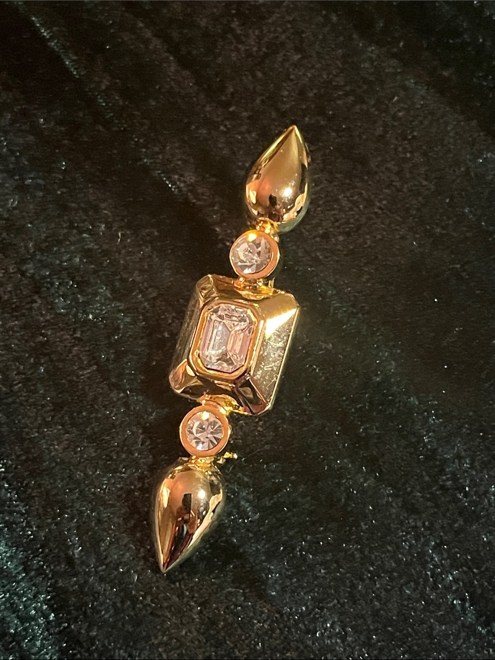 Gold-Tone Crystal Drop Pendant - Elegant Women's Jewelry
